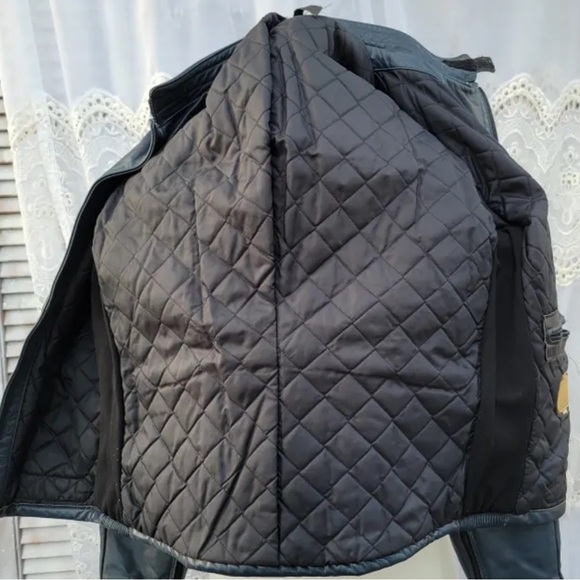 TAURUS (DROSPO) Vintage Leather Biker Motorcycle Jacket, Padded - Picture 3 of 4